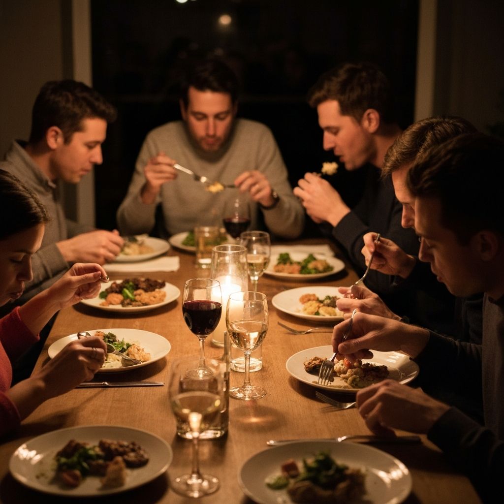 Mixed dining table with varying plate portions